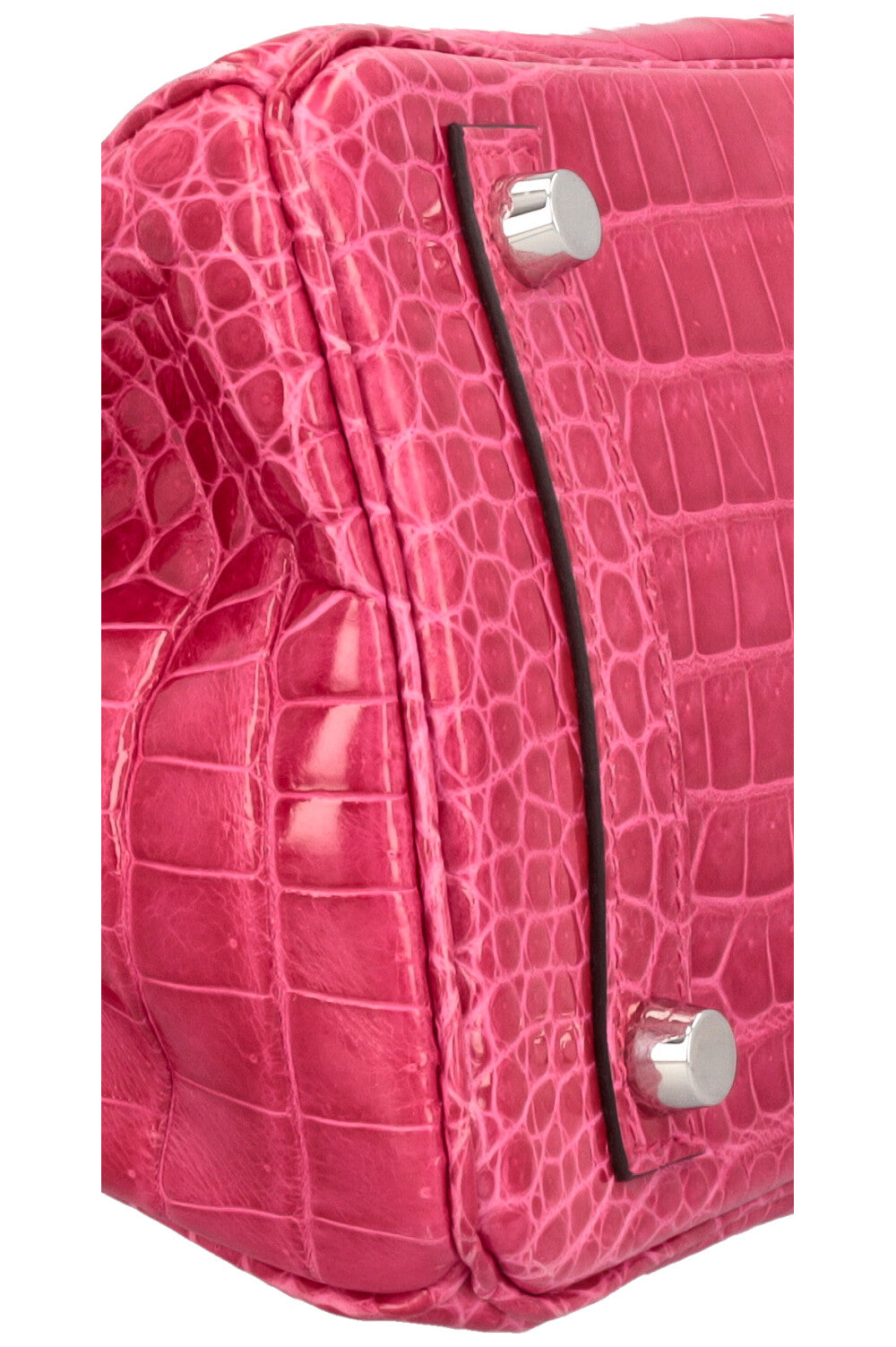 HERMÈS Birkin 25 Crocodile Porosus Lisse Rose Mexique