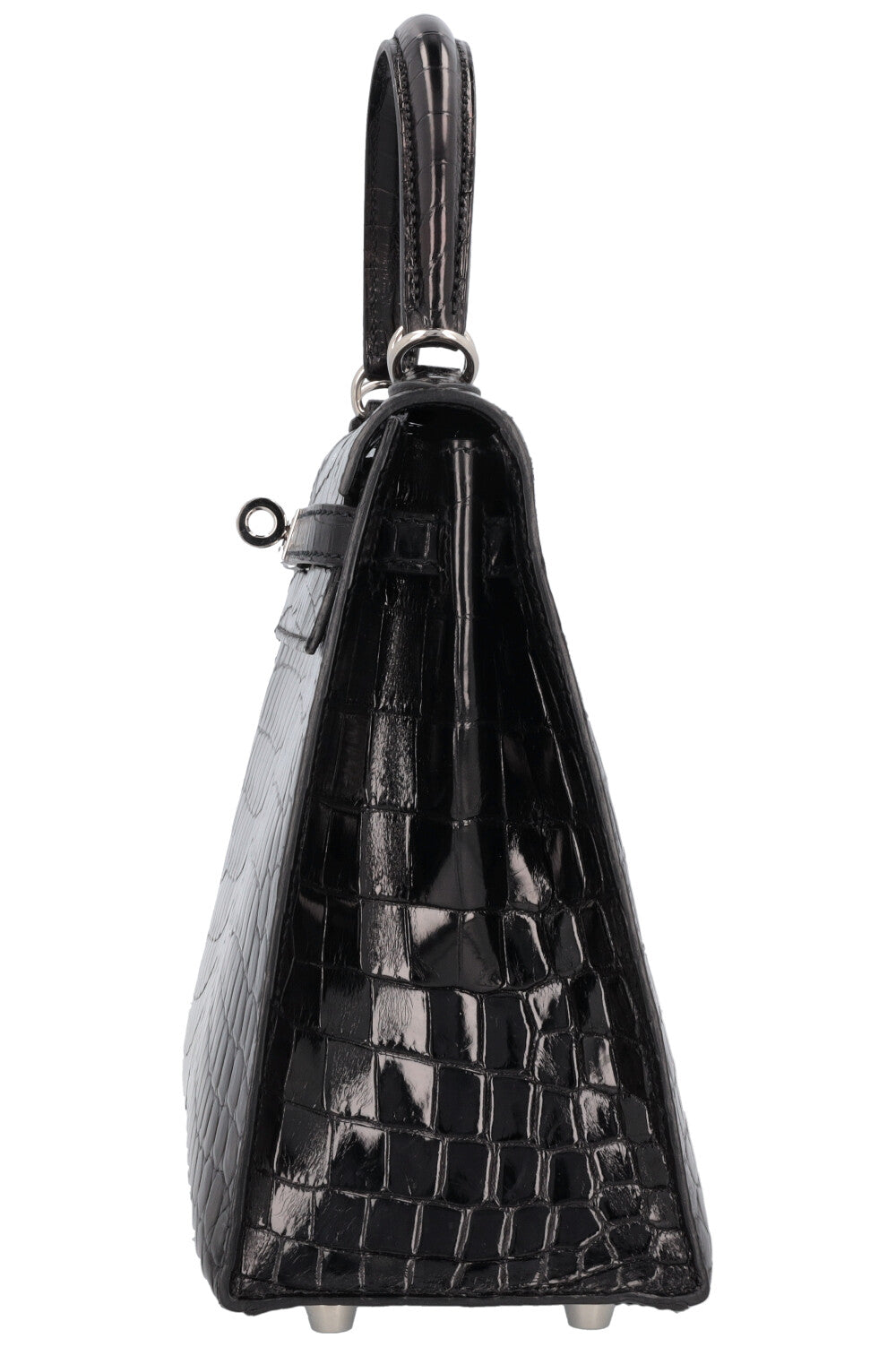HERMÈS Kelly 25 Sellier Crocodile Niloticus Lisse Noir