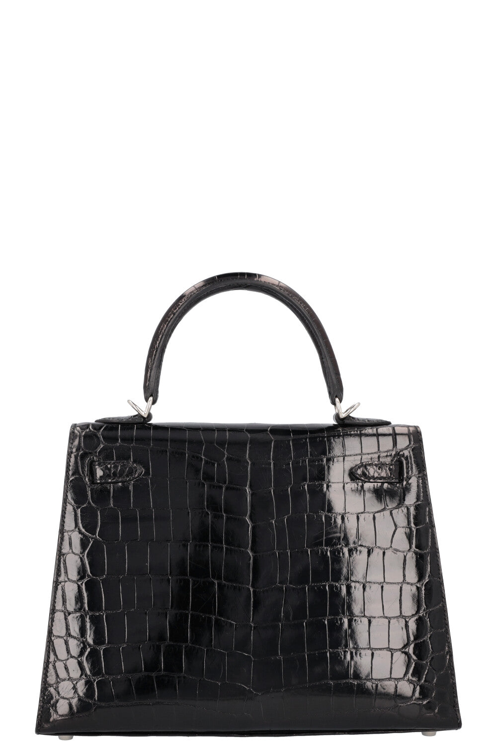 HERMÈS Kelly 25 Sellier Crocodile Niloticus Lisse Noir