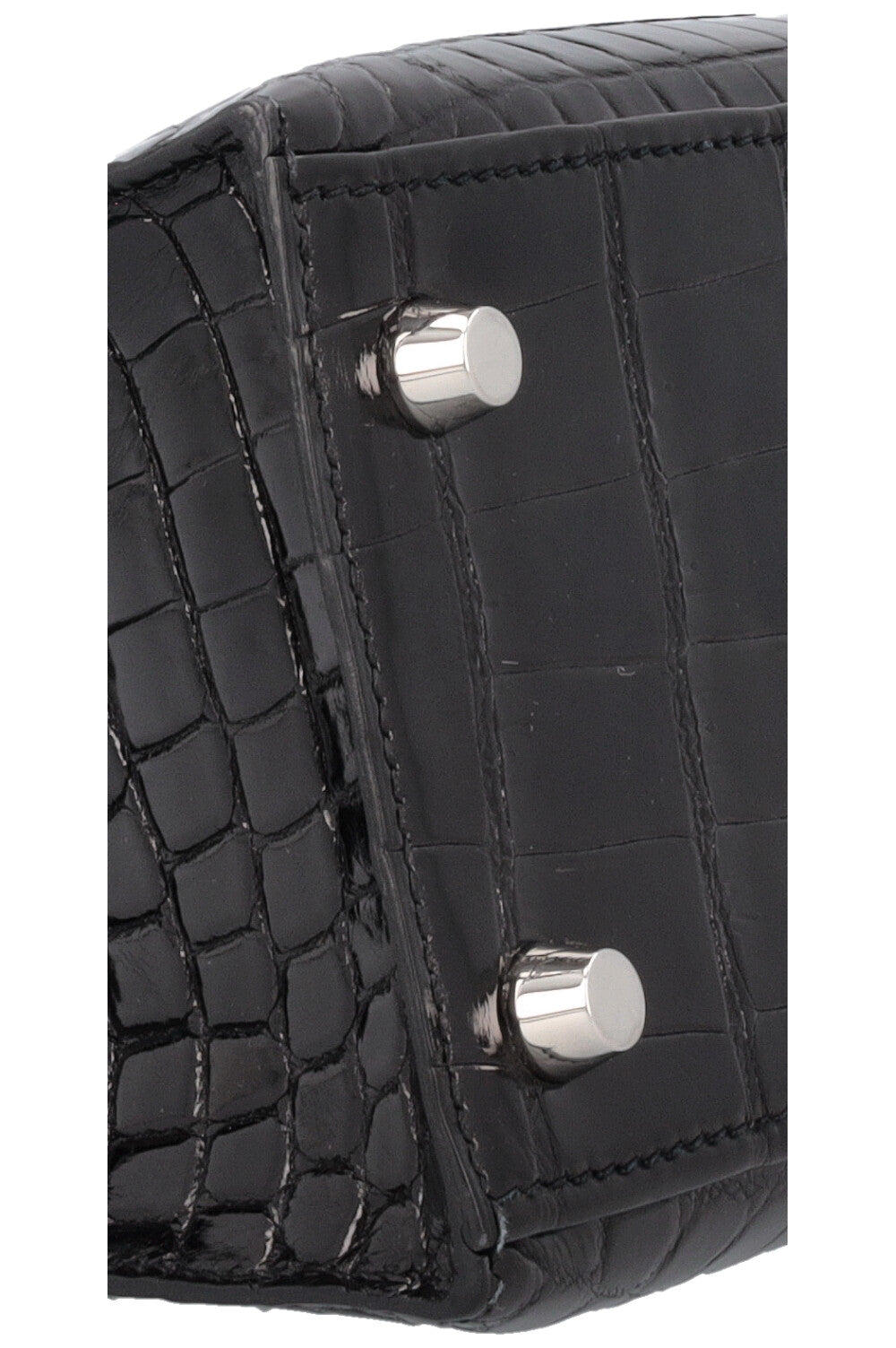 HERMÈS Kelly 25 Sellier Crocodile Niloticus Lisse Noir