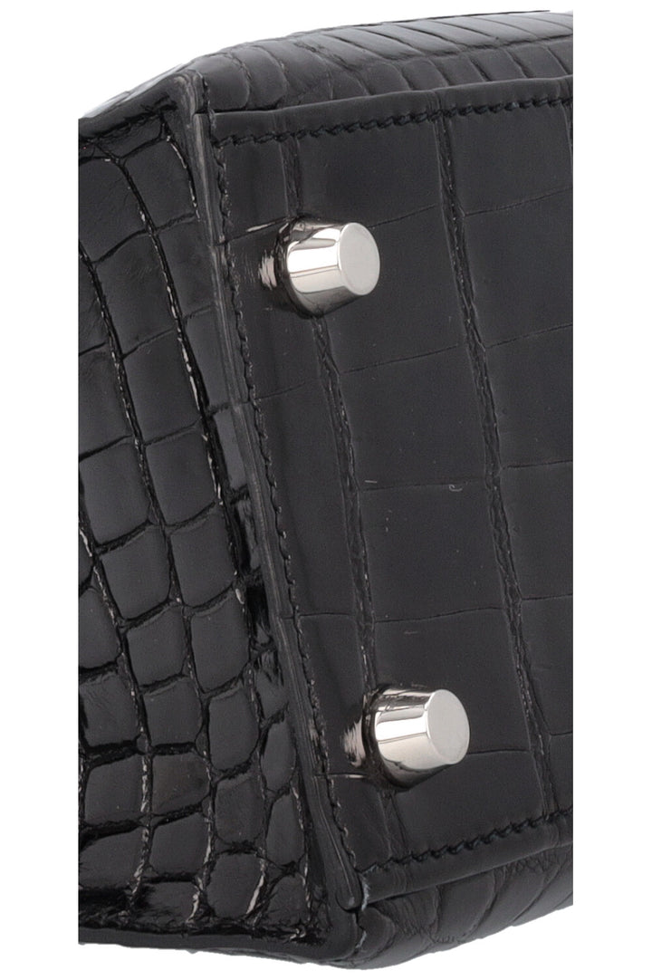 HERMÈS Kelly 25 Sellier Crocodile Niloticus Lisse Noir