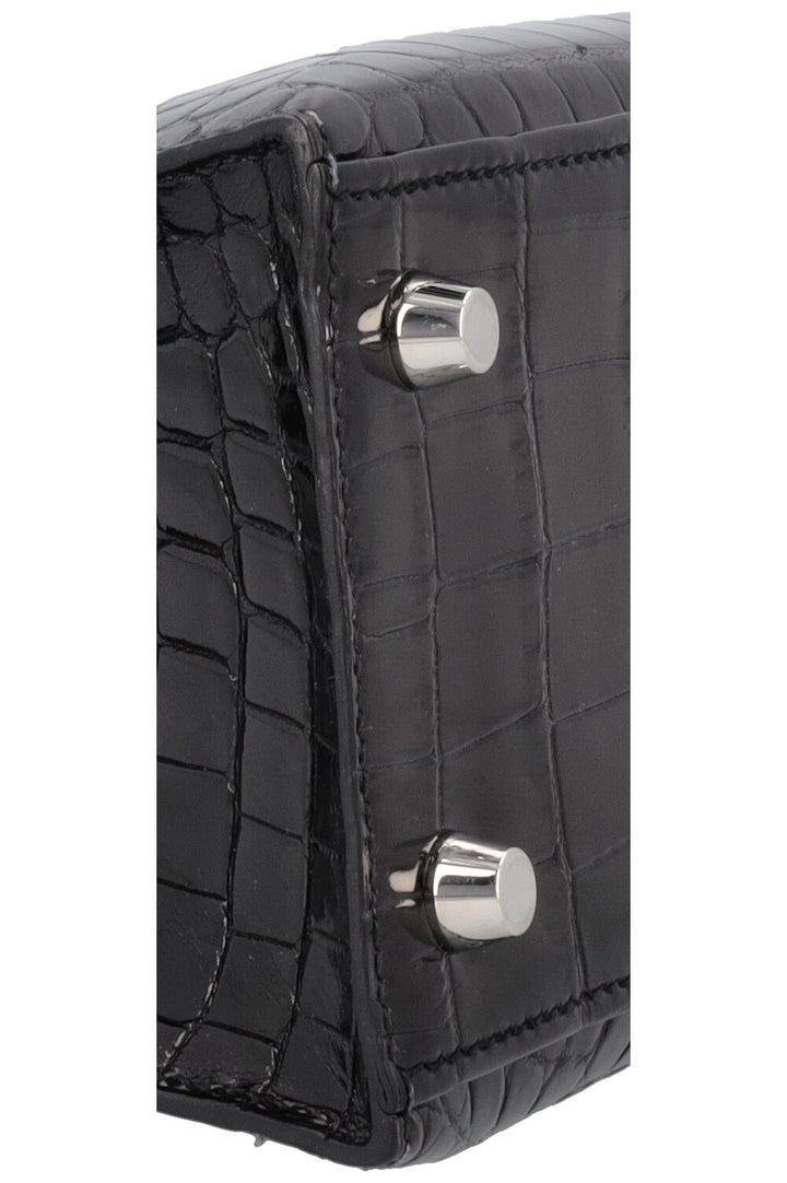 HERMÈS Kelly 25 Sellier Crocodile Niloticus Lisse Noir