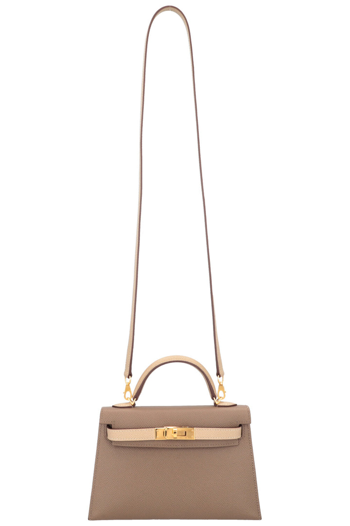 HERMÈS Mini Kelly HSS Sellier Epsom Etoupe Trench