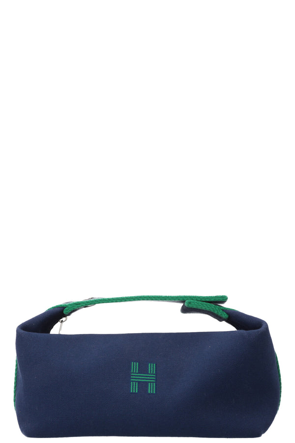 HERMÈS Bride A Brac Small Case Blue Canvas