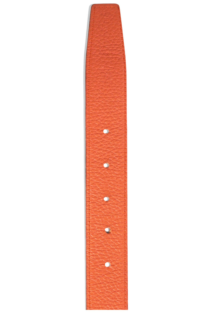 Ceinture HERMÈS H Argent Orange Noir