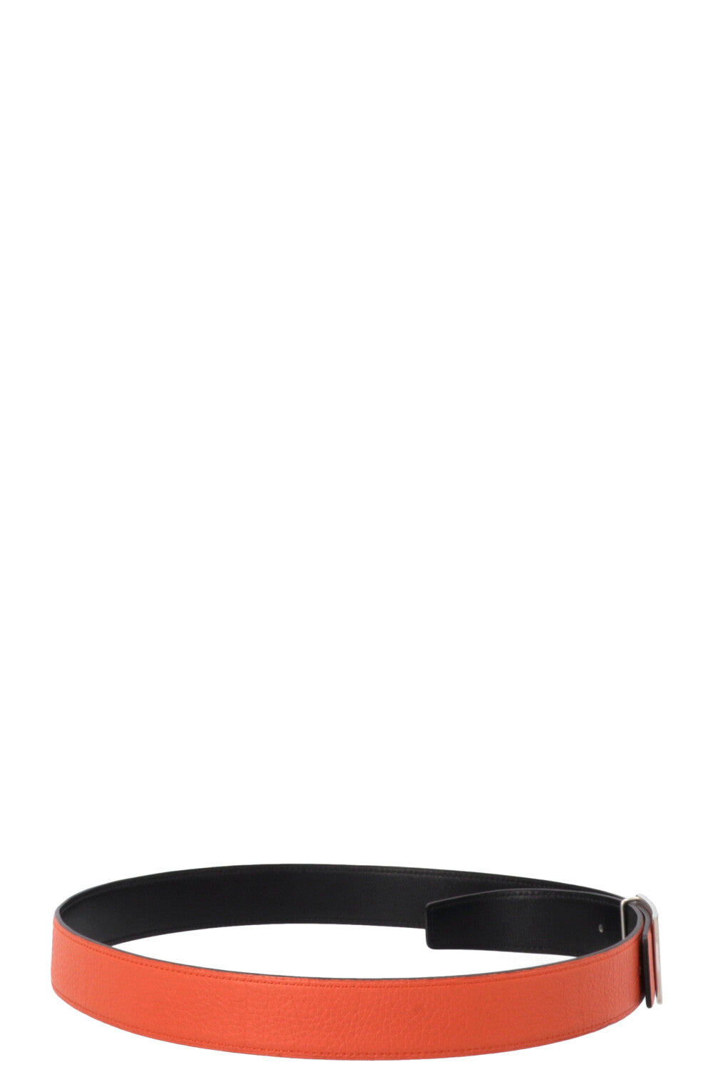 Ceinture HERMÈS H Argent Orange Noir