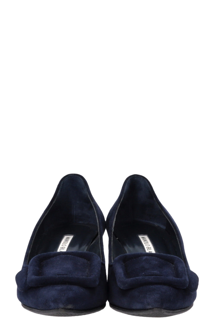 MANOLO BLAHNIK Maysale 50 Heels Navy