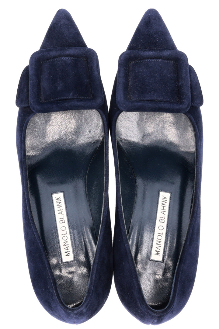 MANOLO BLAHNIK Maysale 50 Heels Navy