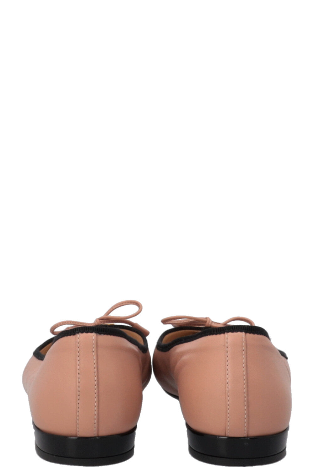 PRADA Ballerina Flats Leather Nude Black