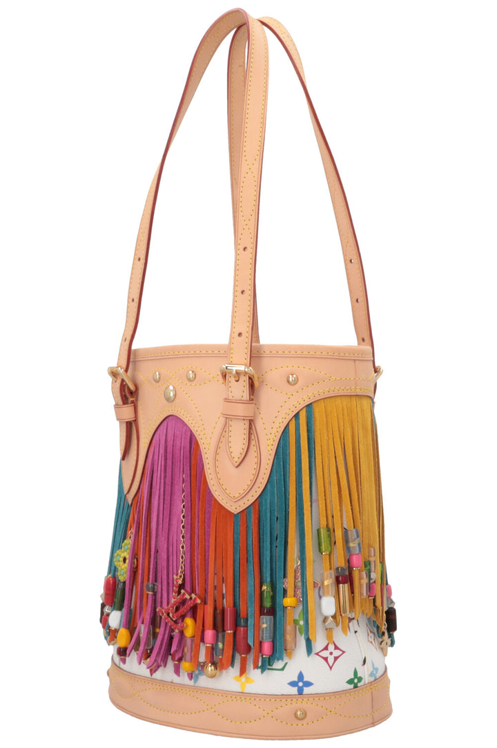 LOUIS VUITTON x Takashi Murakami Fringe Bucket Bag Multicolor