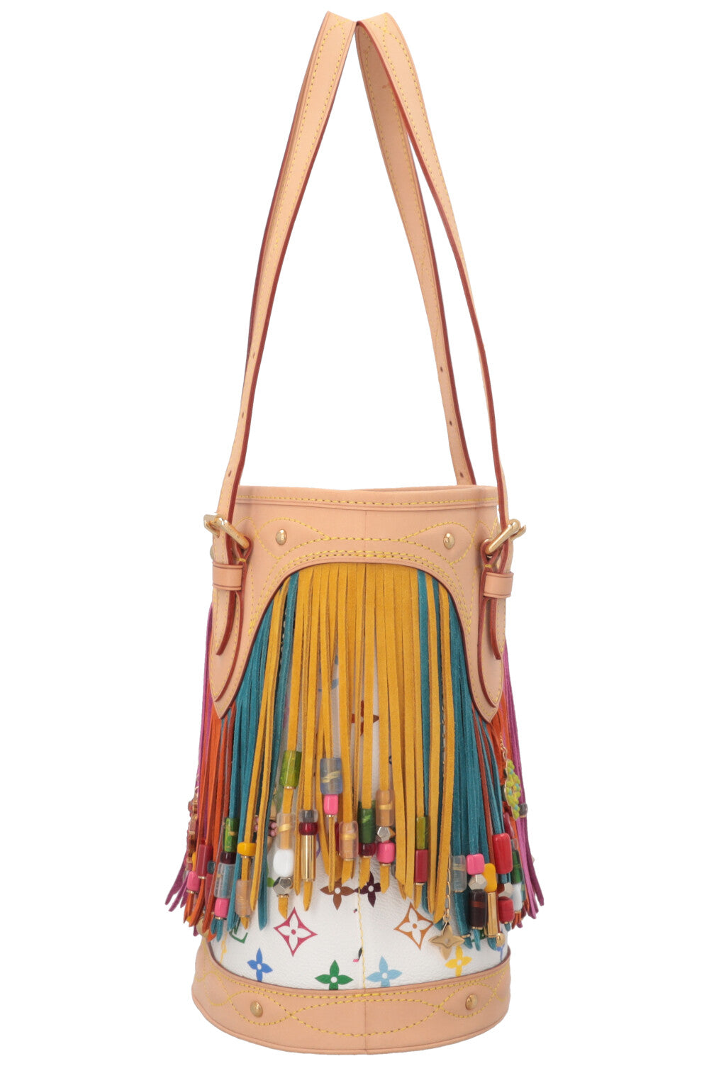 LOUIS VUITTON x Takashi Murakami Fringe Bucket Bag Multicolor