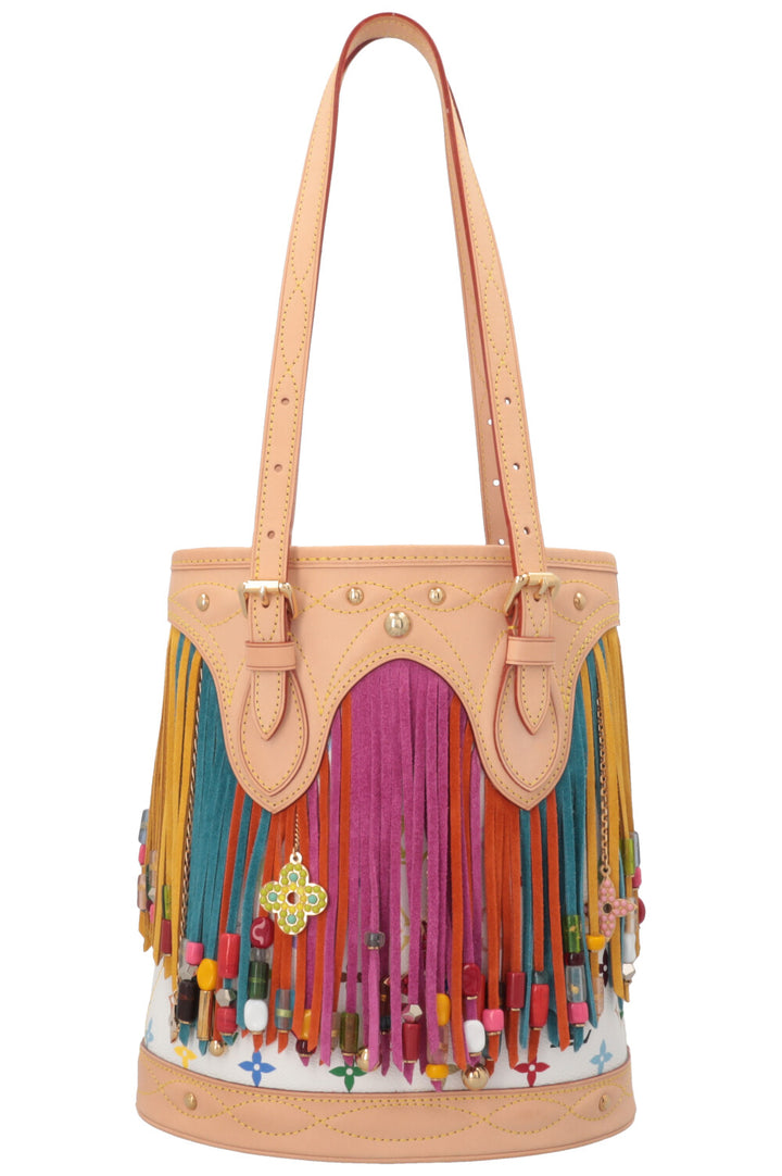 LOUIS VUITTON x Takashi Murakami Fringe Bucket Bag Multicolor