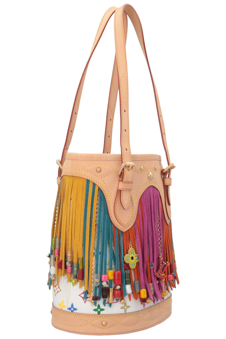LOUIS VUITTON x Takashi Murakami Fringe Bucket Bag Multicolor