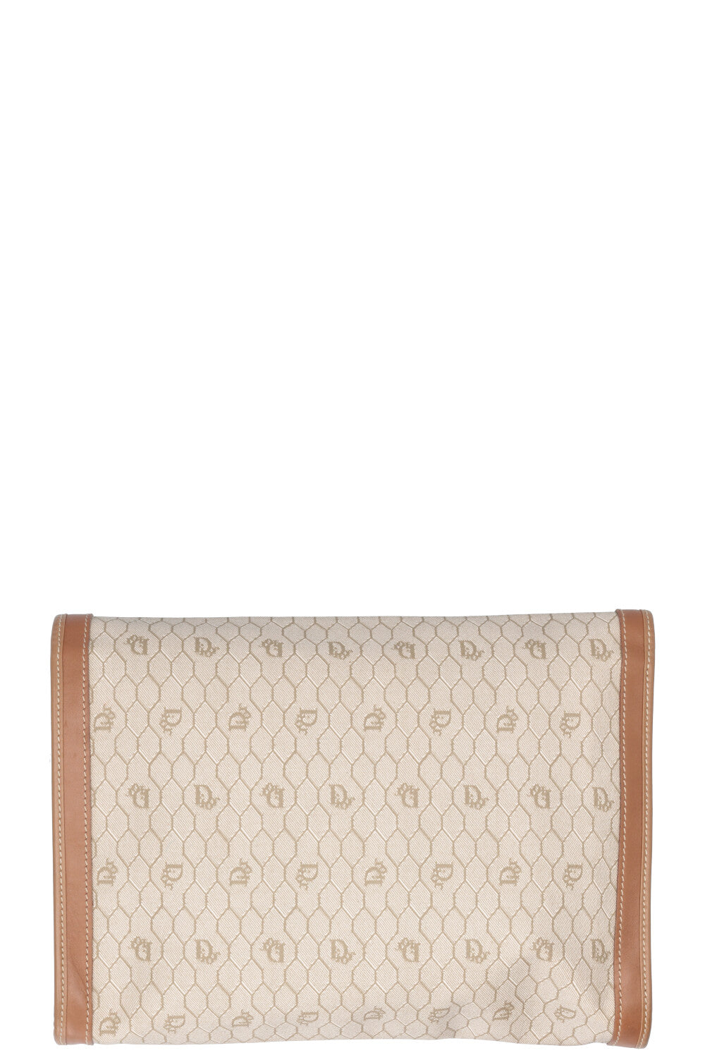 CHRISTIAN DIOR Briefcase Clutch Canvas Beige