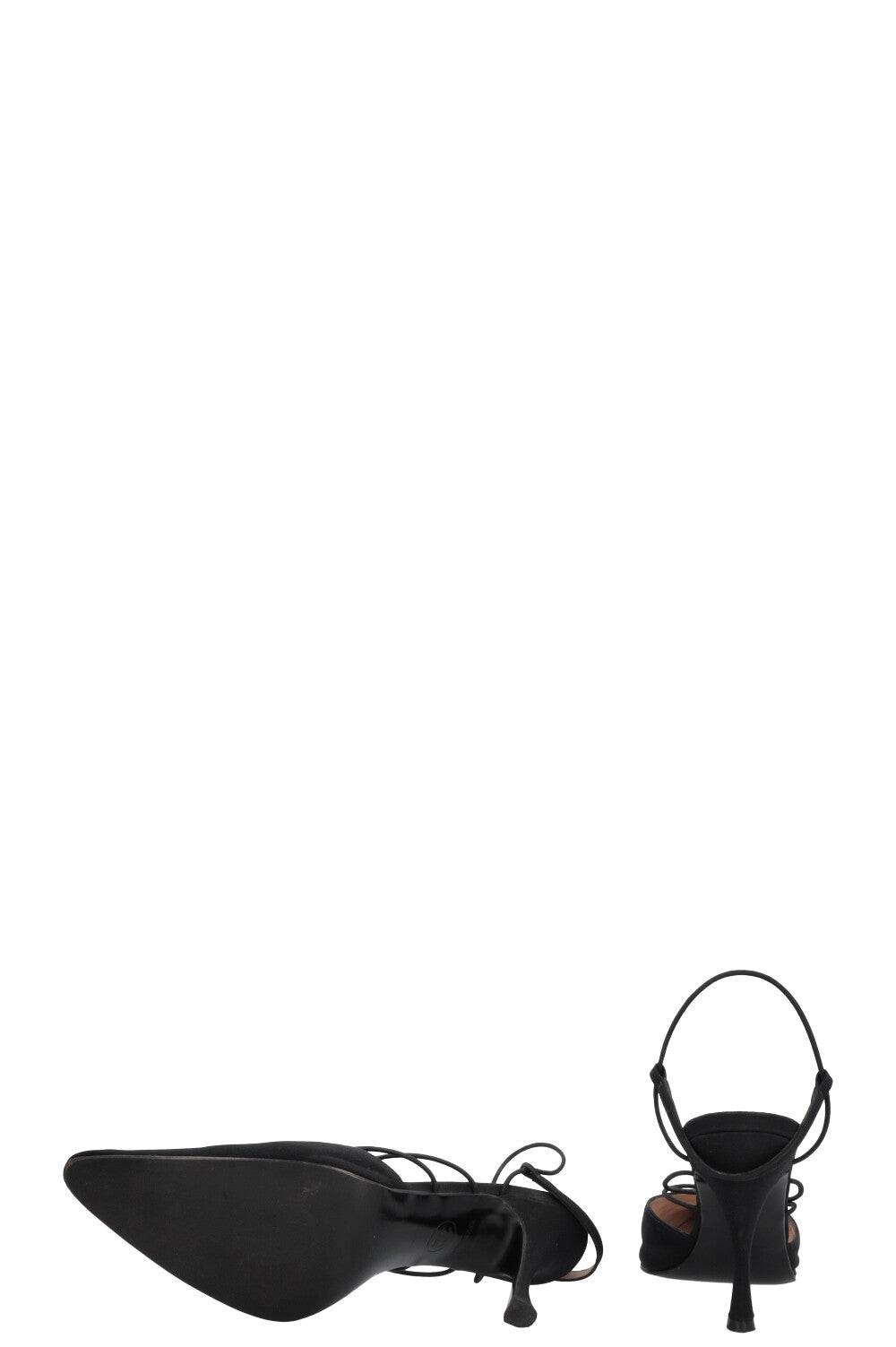 CHANEL Strap Heels Satin Black