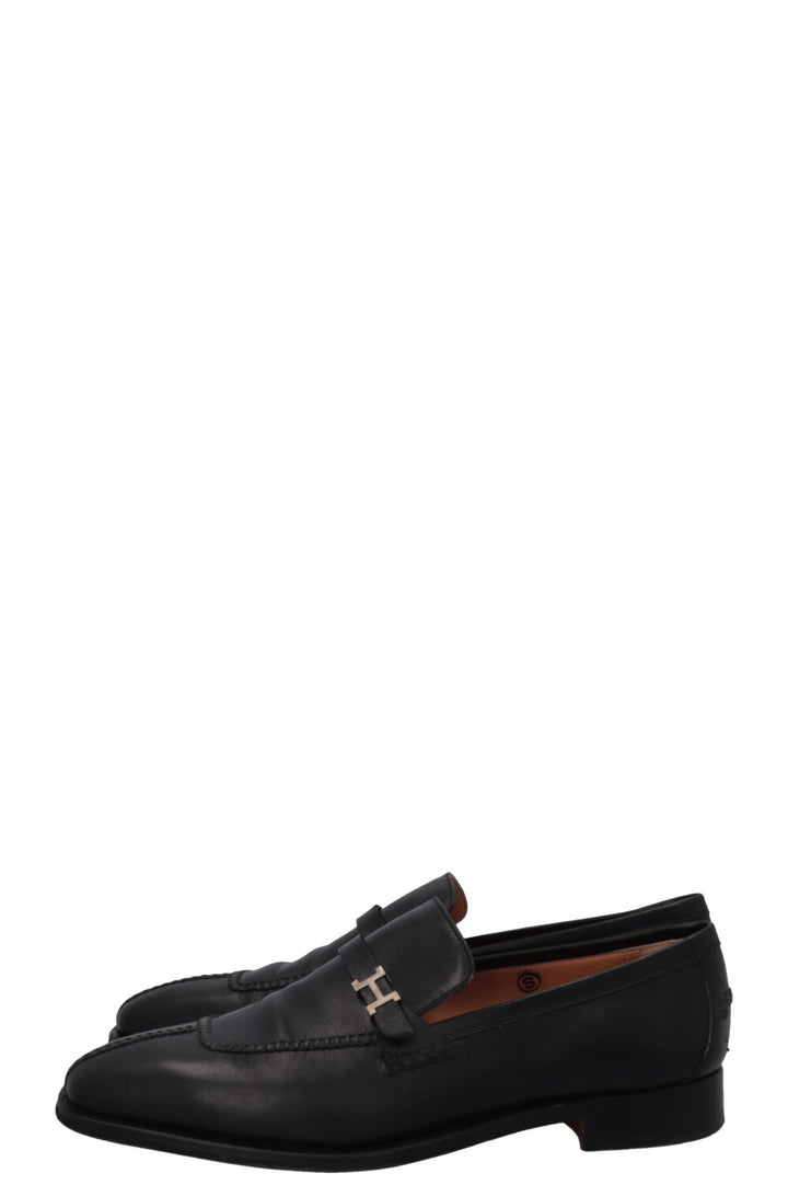 Mocassins Hermès Giovanni en cuir noir