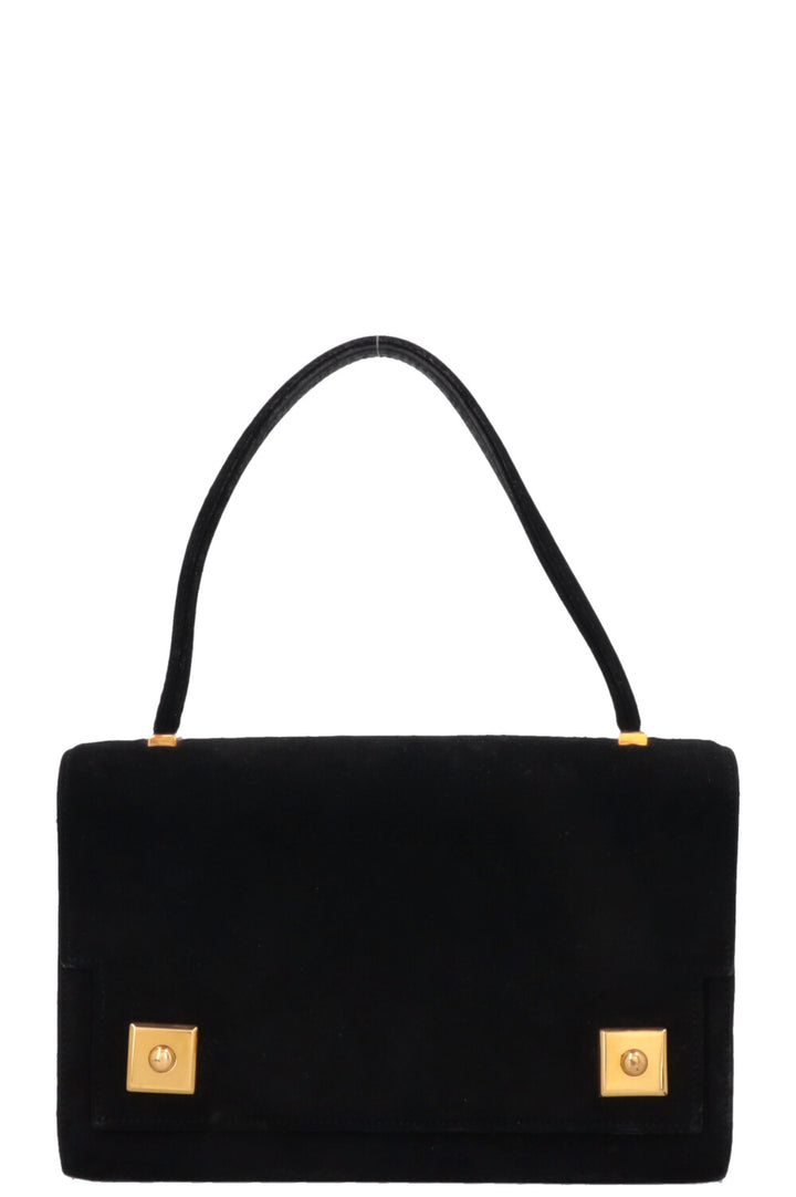 HERMÈS The Piano Top Handle Bag Suede Black