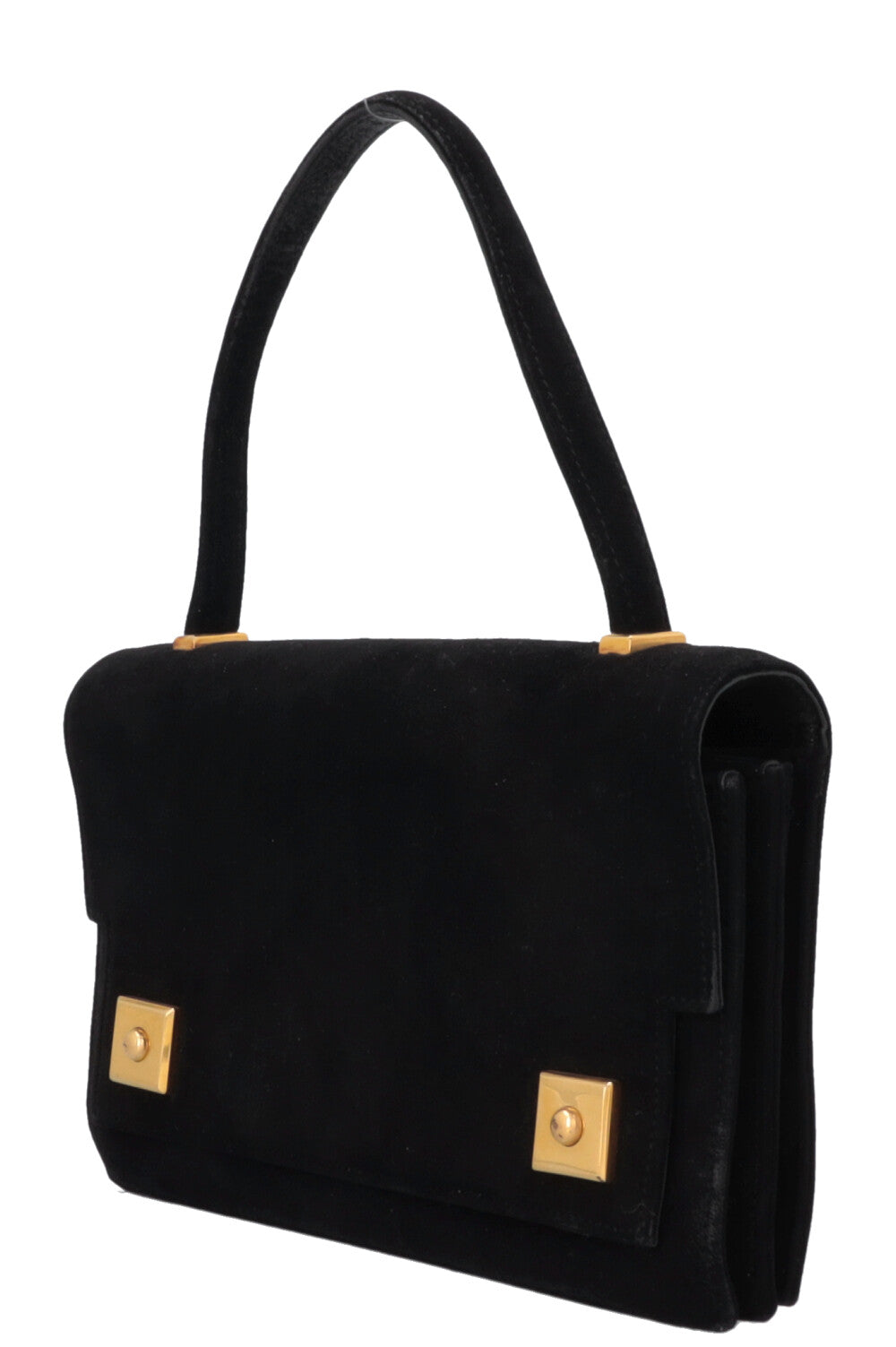 HERMÈS The Piano Top Handle Bag Suede Black