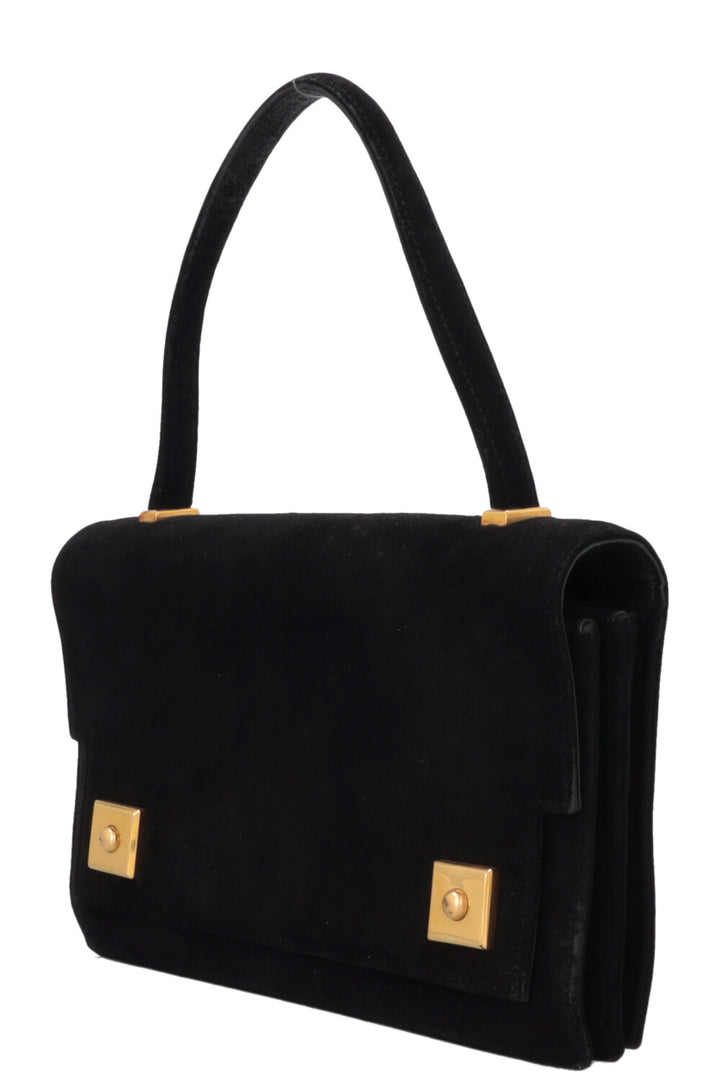 HERMÈS The Piano Top Handle Bag Suede Black