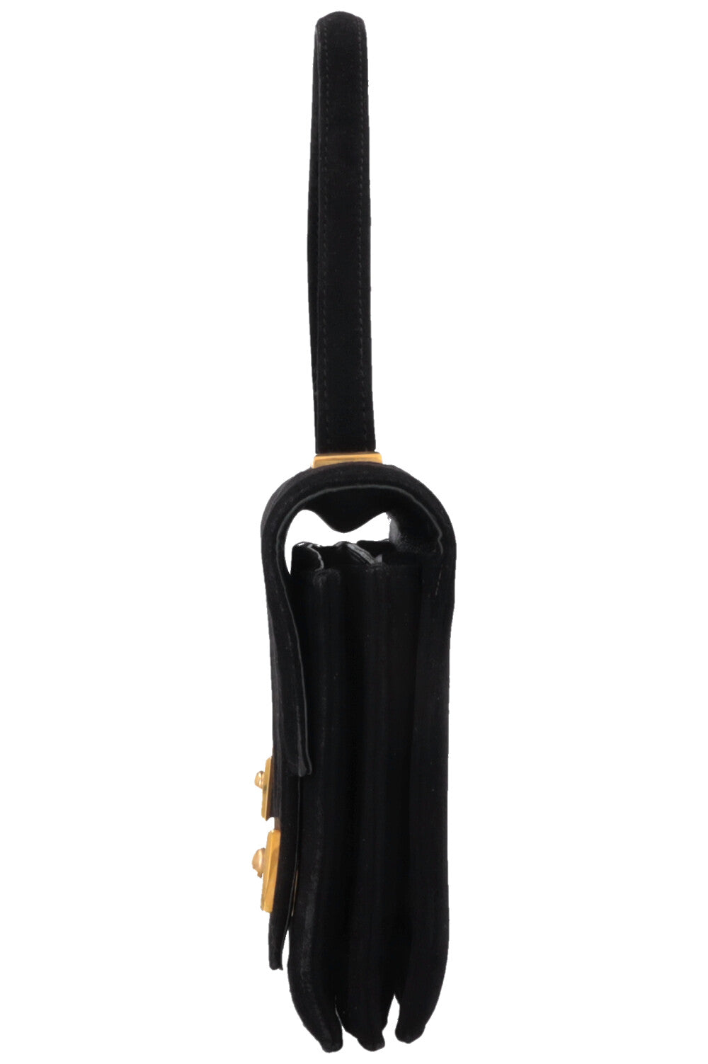 HERMÈS The Piano Top Handle Bag Suede Black