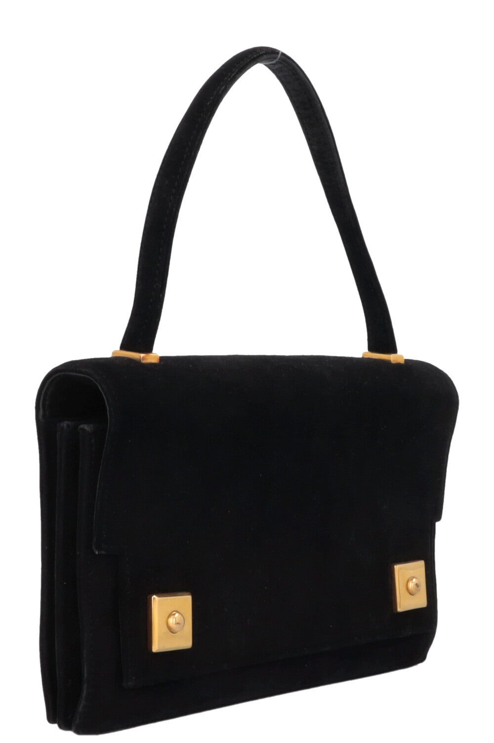 HERMÈS The Piano Top Handle Bag Suede Black