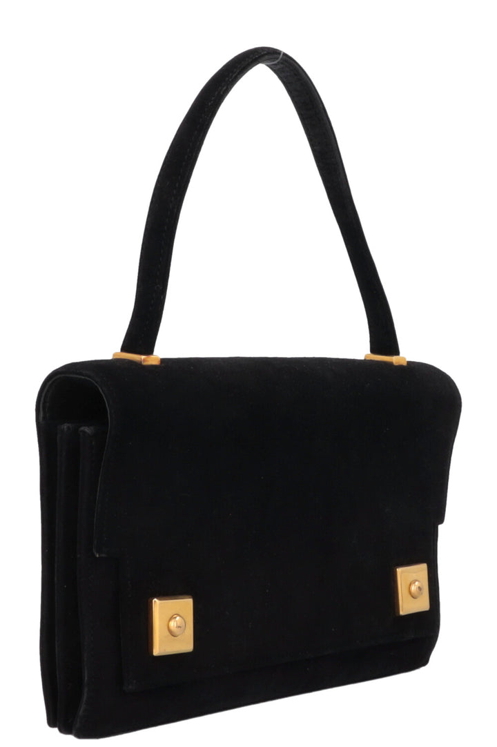 HERMÈS The Piano Top Handle Bag Suede Black
