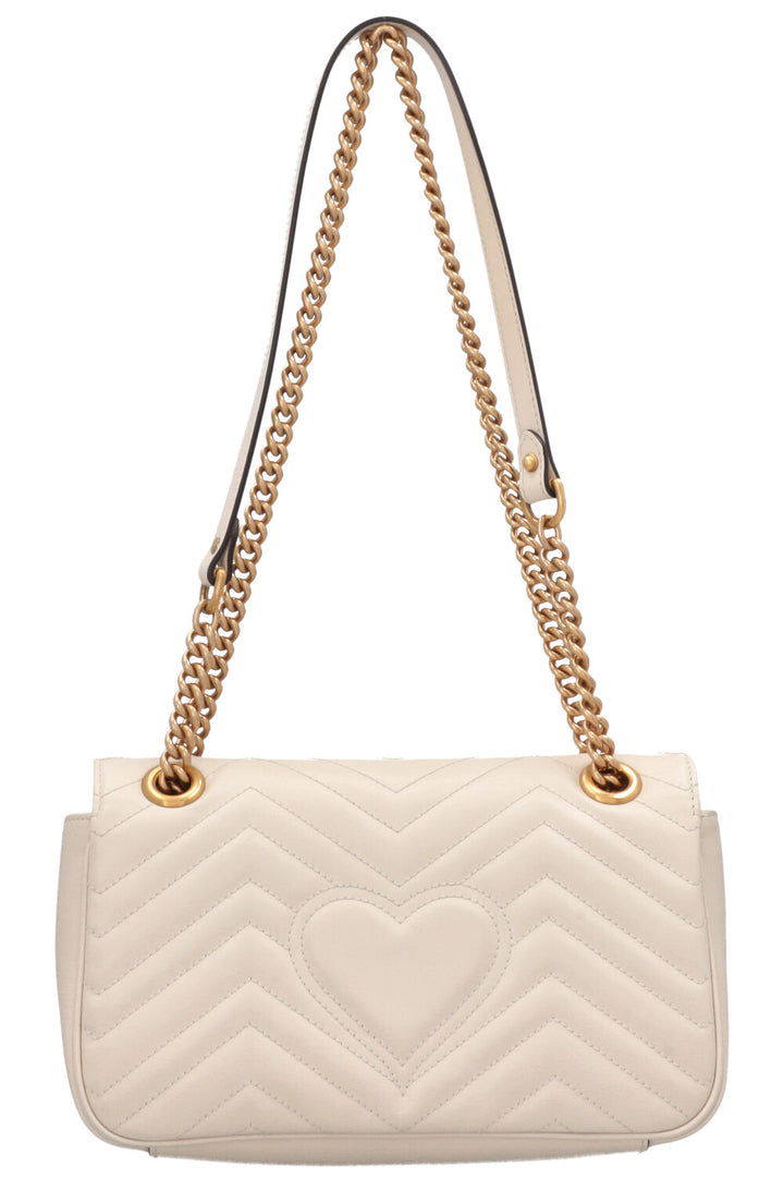 GUCCI Small Marmont Quilted Crossbody Bag Ivory