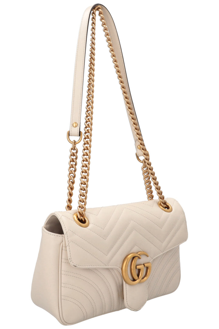 GUCCI Small Marmont Quilted Crossbody Bag Ivory