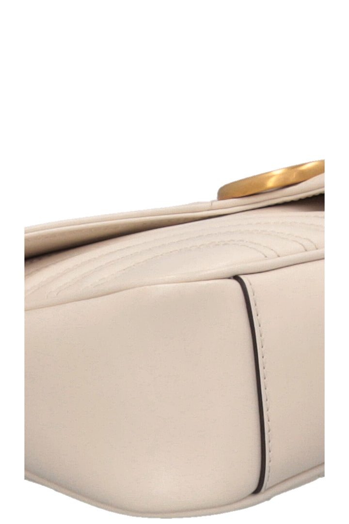 GUCCI Small Marmont Quilted Crossbody Bag Ivory