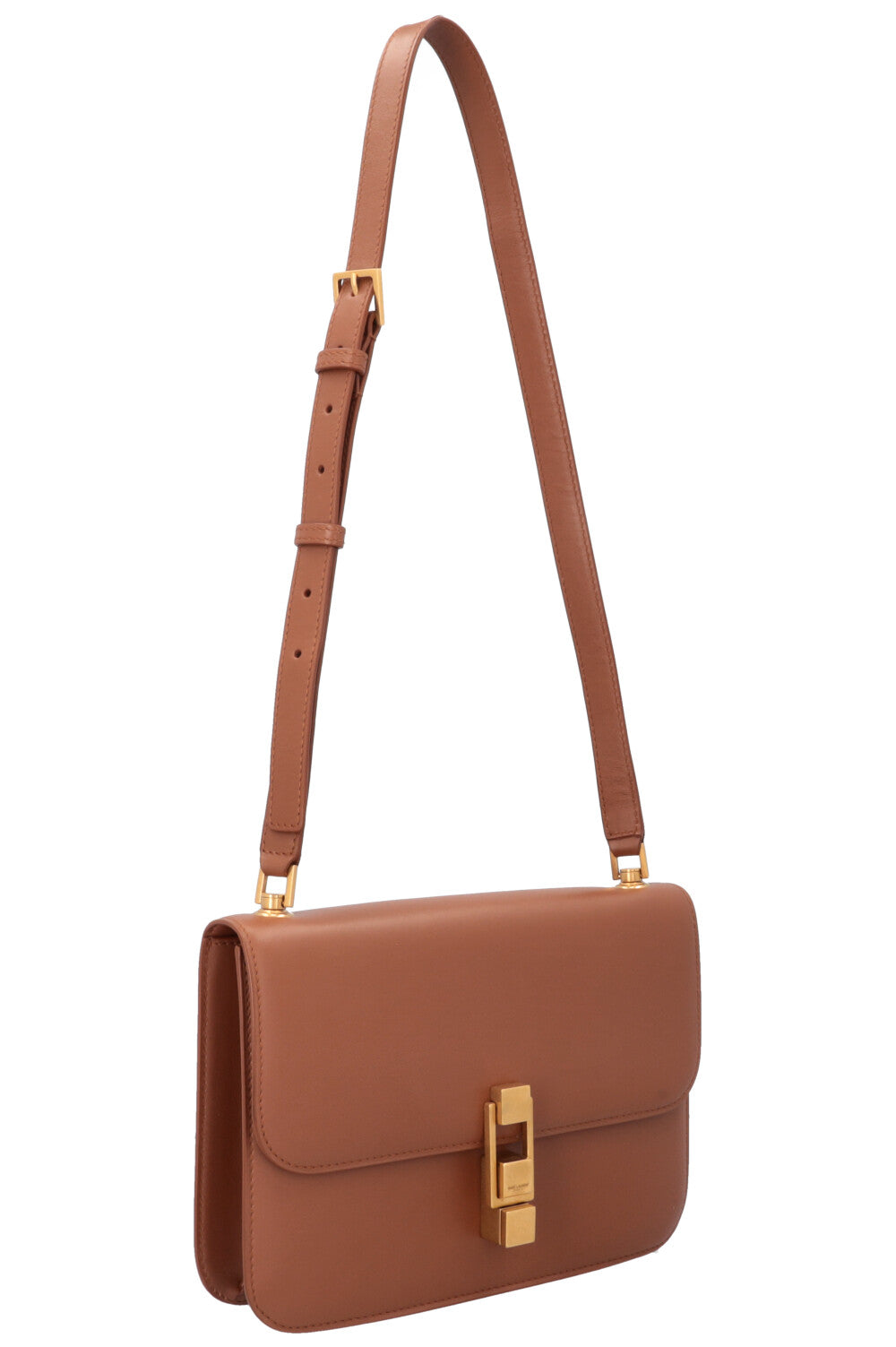 SAINT LAURENT Sac Le Carre Crossbody Bag Brown
