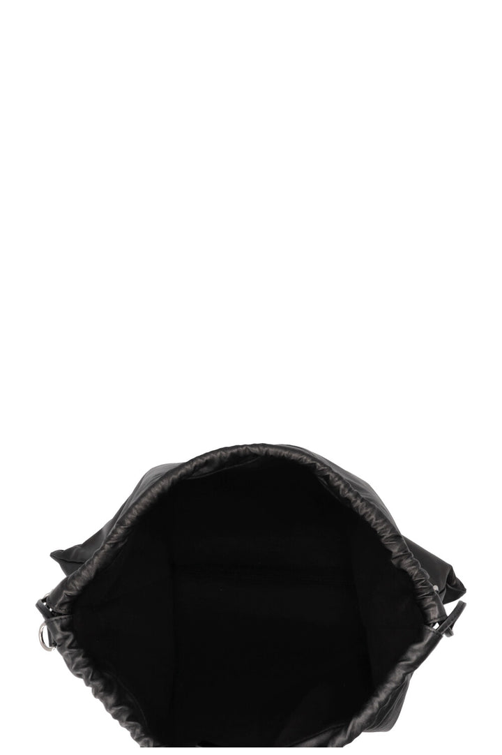 FENDI Logo Drawstring Tote Bag Black