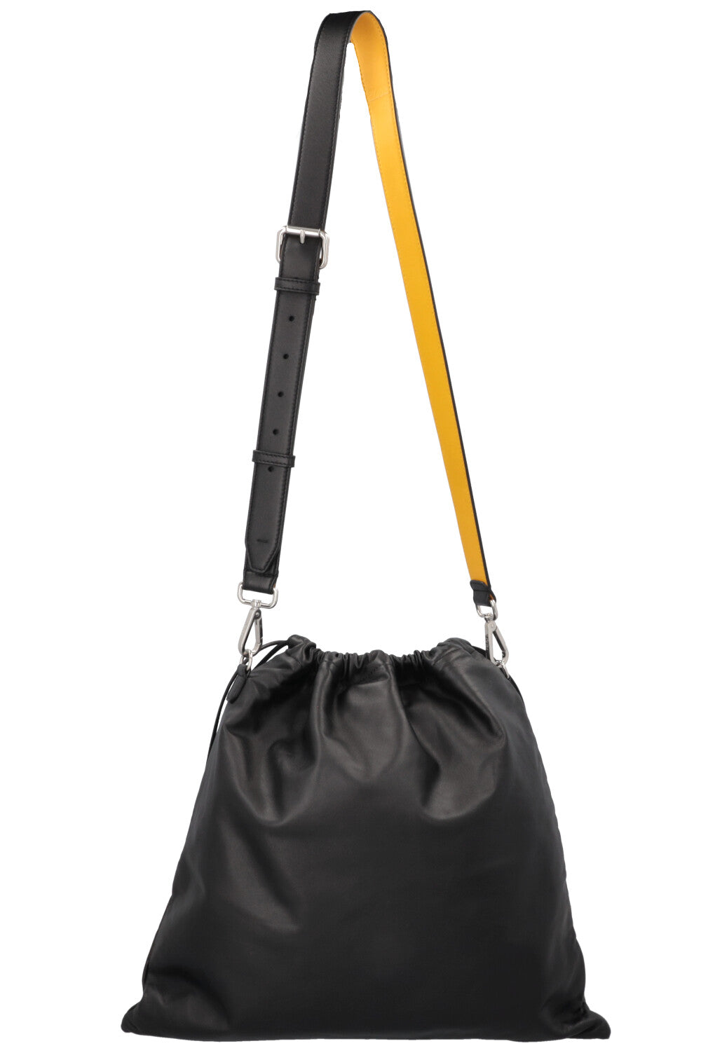 FENDI Logo Drawstring Tote Bag Black