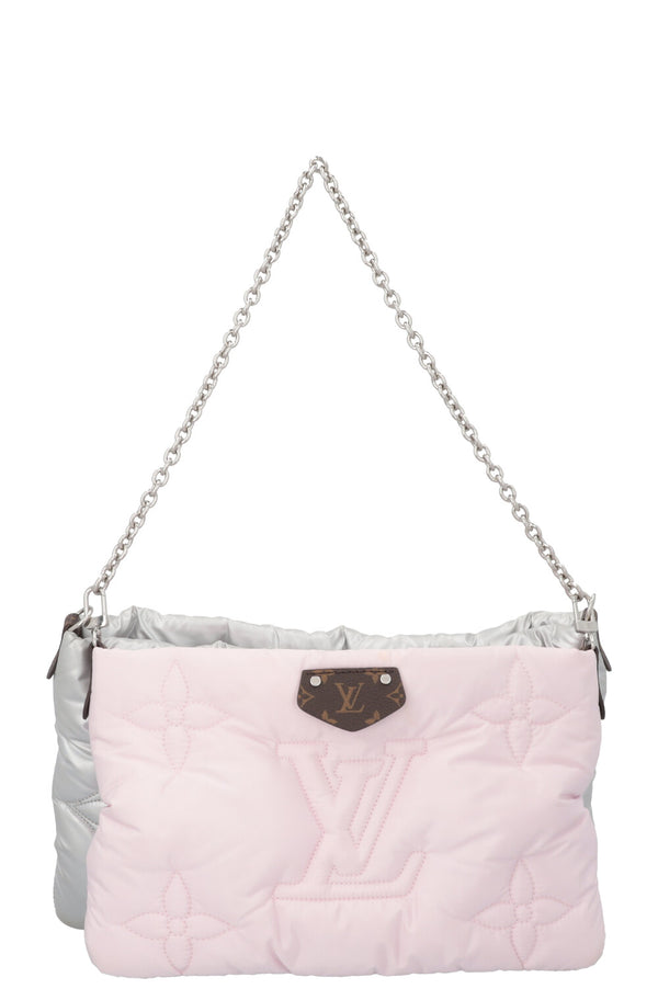 LOUIS VUITTON Maxi Multi Pochette Bag Nylon Rose Silver