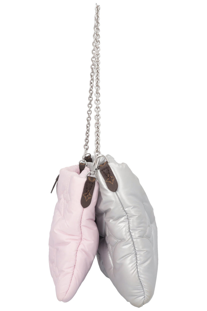 LOUIS VUITTON Maxi Multi Pochette Bag Nylon Rose Silver
