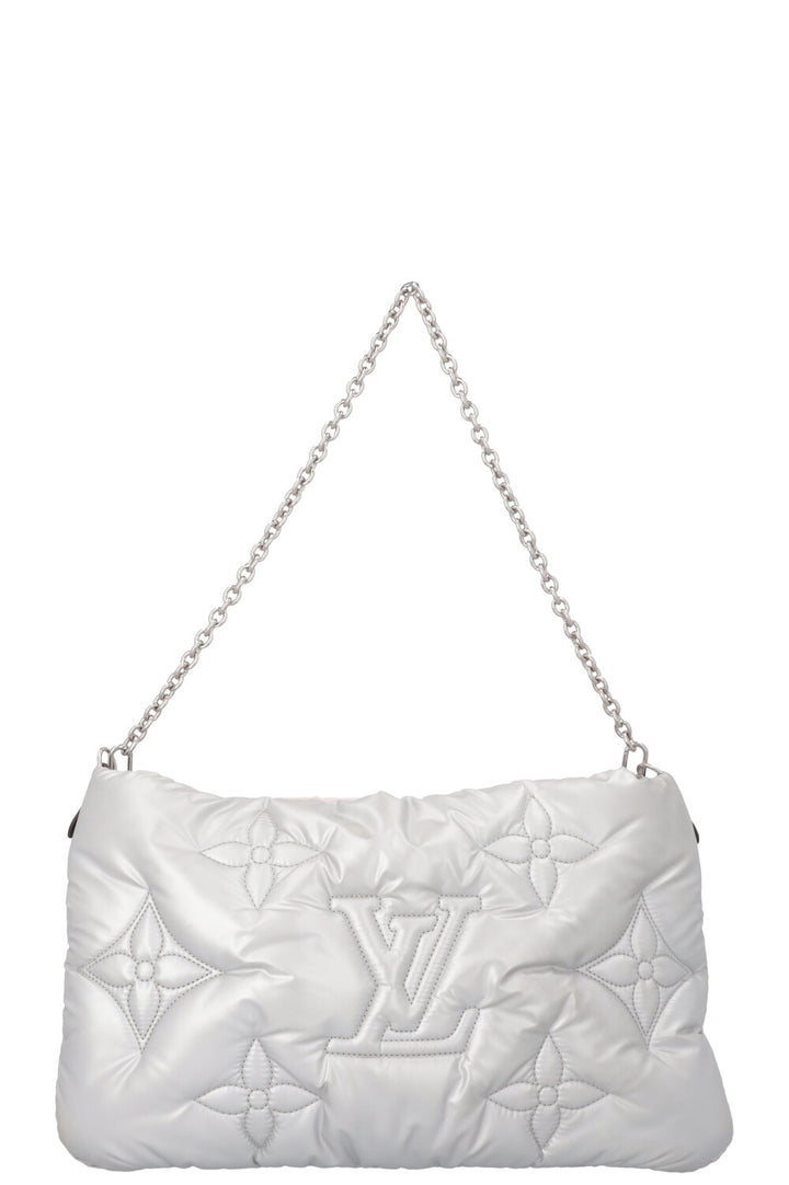 LOUIS VUITTON Maxi Multi Pochette Bag Nylon Rose Silver