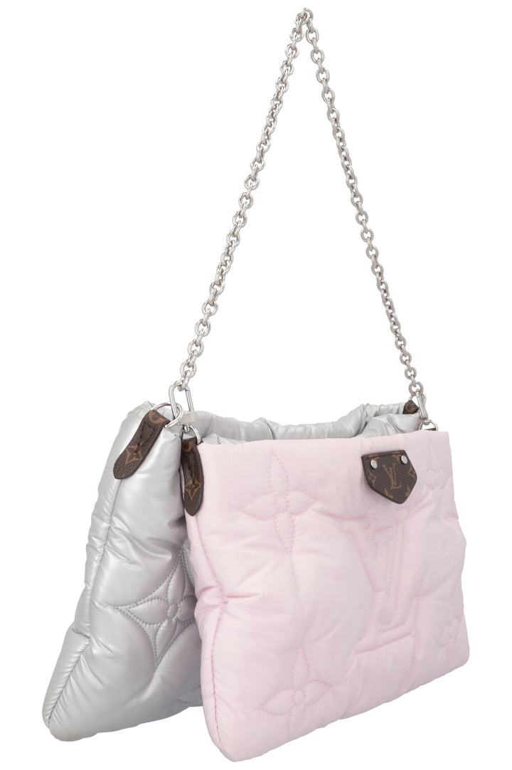 LOUIS VUITTON Maxi Multi Pochette Bag Nylon Rose Silver