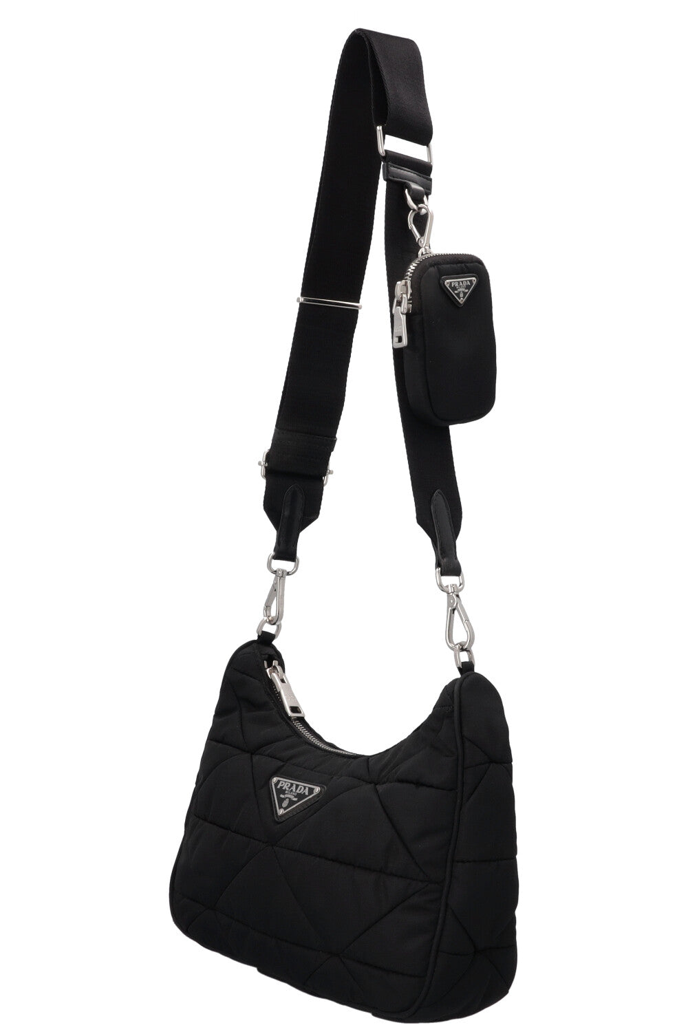 PRADA Quilted Re-Nylon Crossbody Bag Black