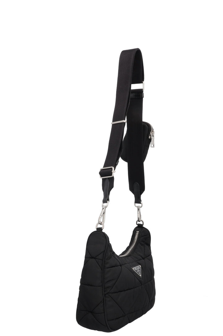 PRADA Quilted Re-Nylon Crossbody Bag Black