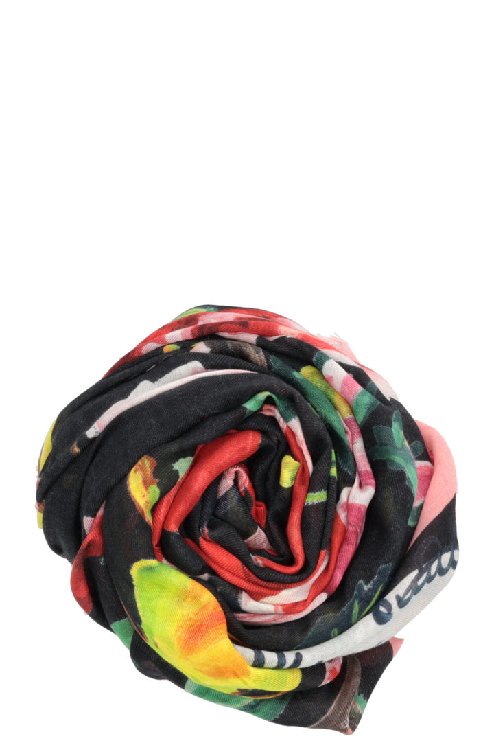 GUCCI foulard serpent floral noir rose