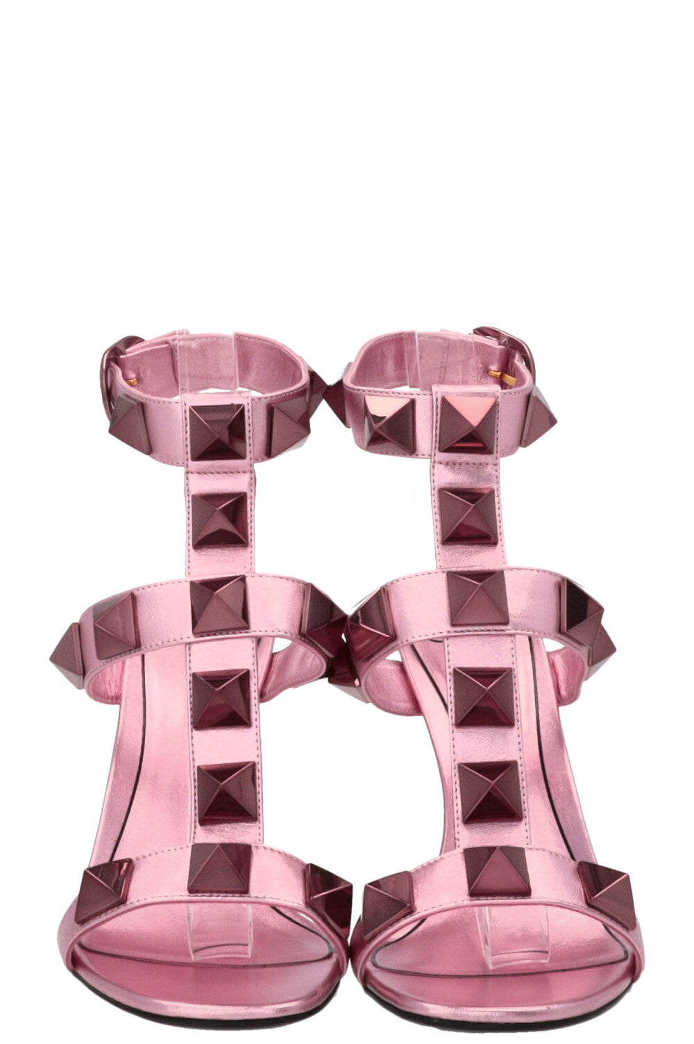 VALENTINO Roman Stud Heels Metallic Pink