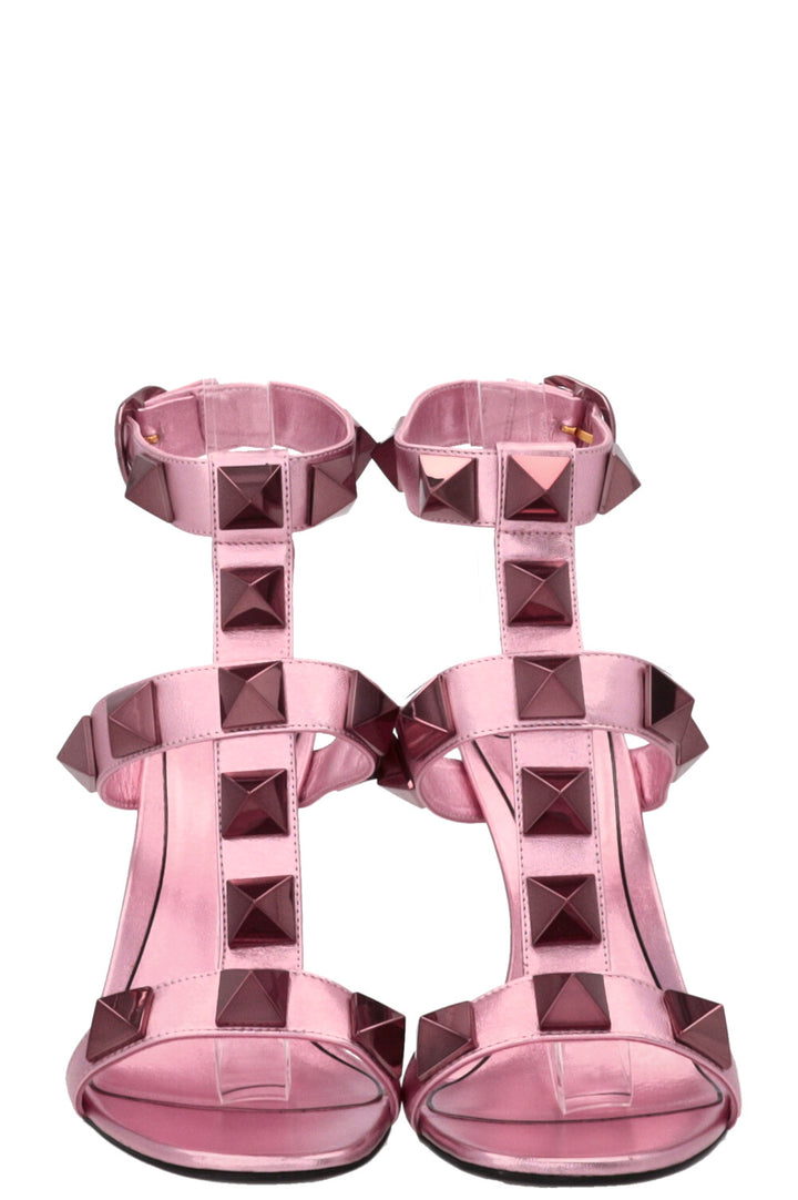 VALENTINO Roman Stud Heels Metallic Pink