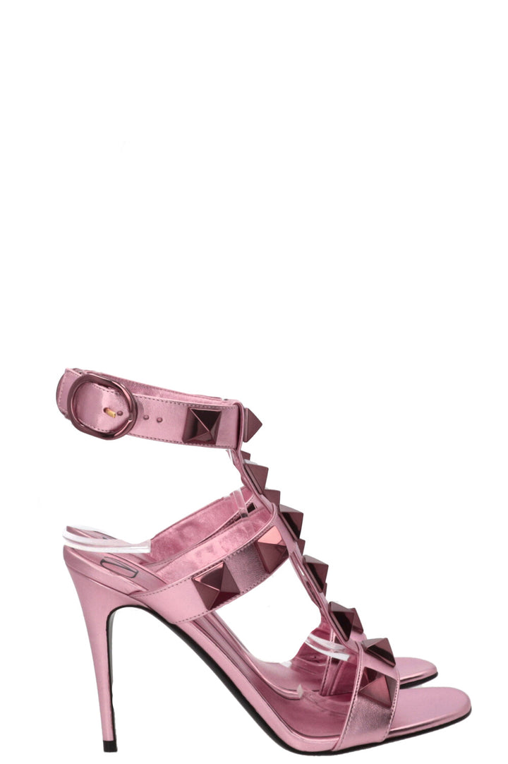 VALENTINO Roman Stud Heels Metallic Pink