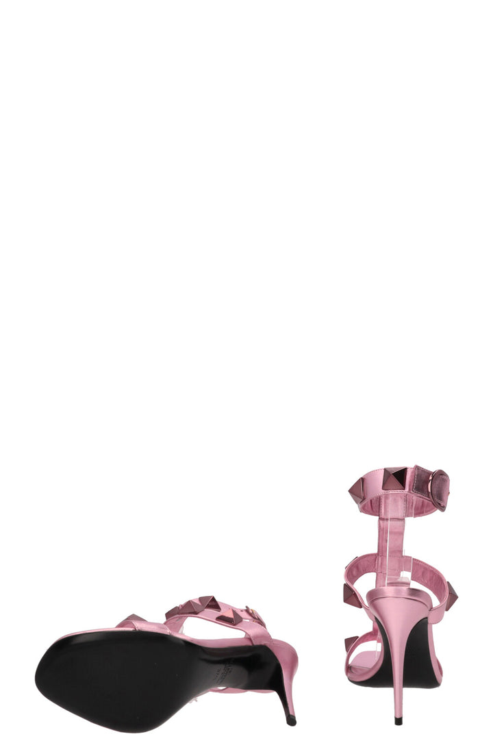 VALENTINO Roman Stud Heels Metallic Pink