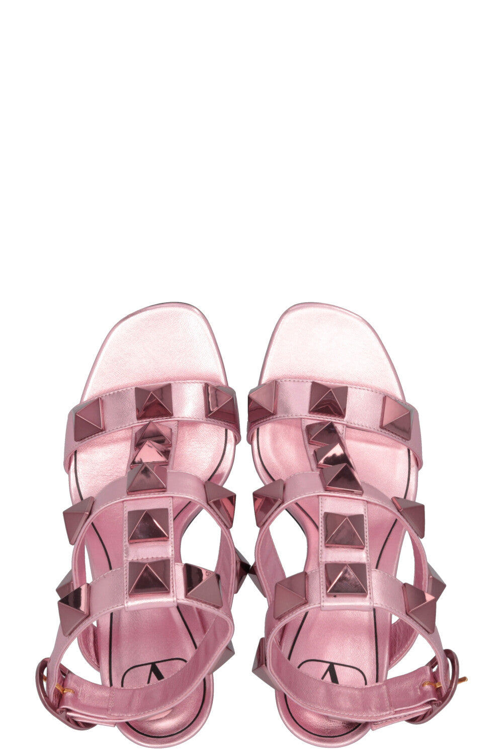 VALENTINO Roman Stud Heels Metallic Pink