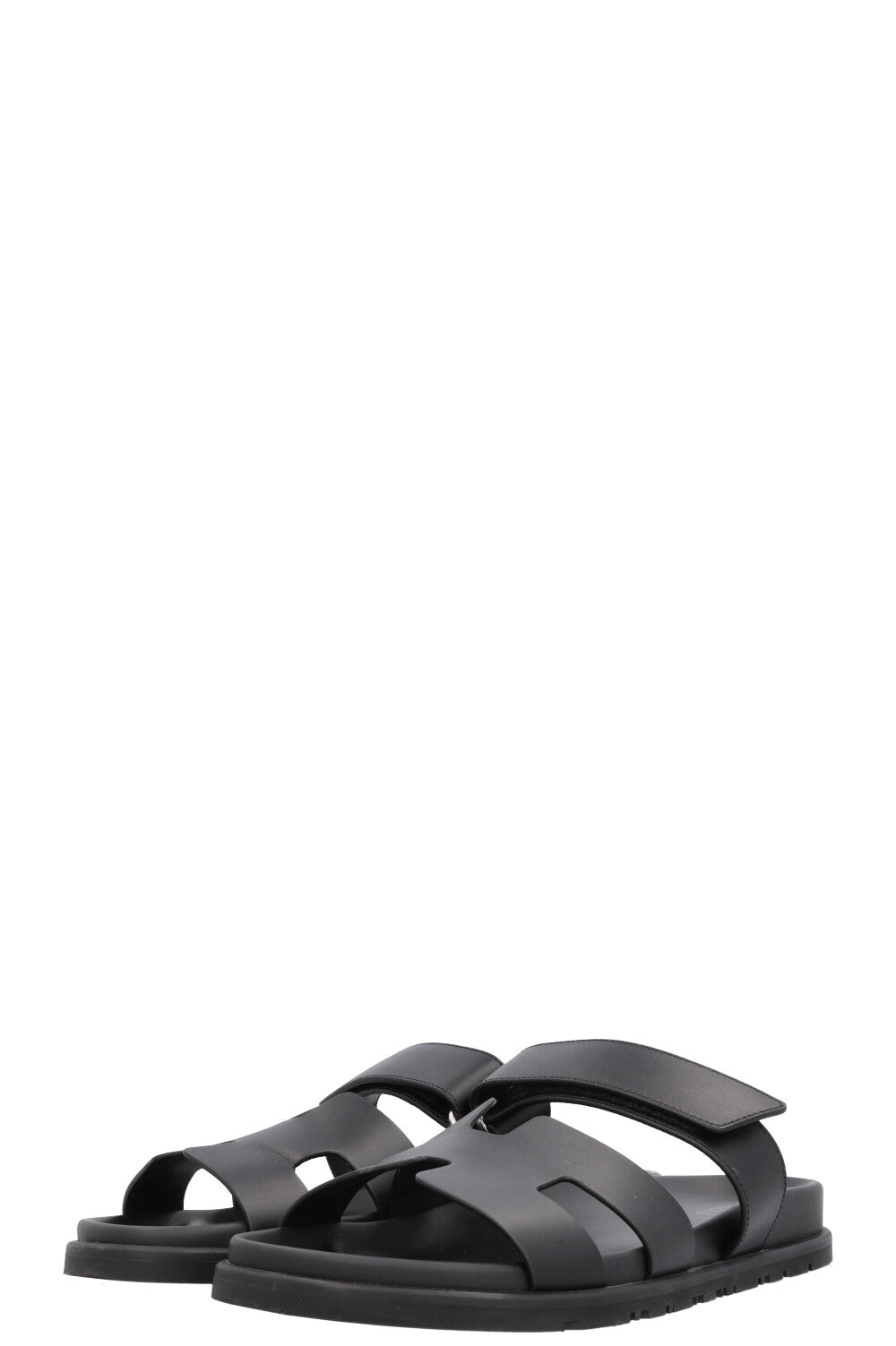 HERMÈS Chypre Flats Leather Noir