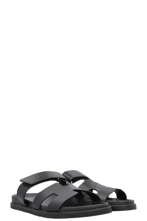 HERMÈS Chypre Flats Leather Noir
