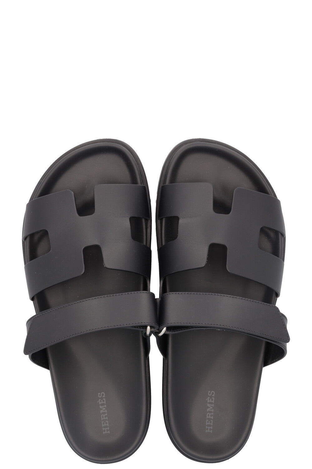 HERMÈS Chypre Flats Leather Noir