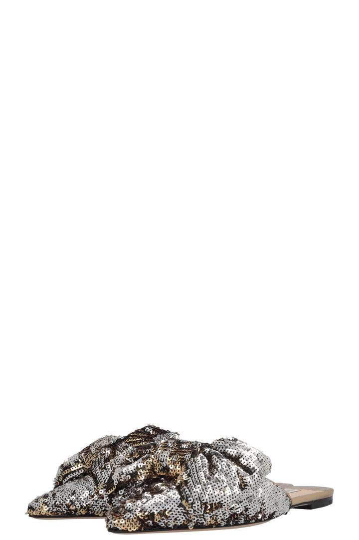 JIMMY CHOO Bow Sequin Mules