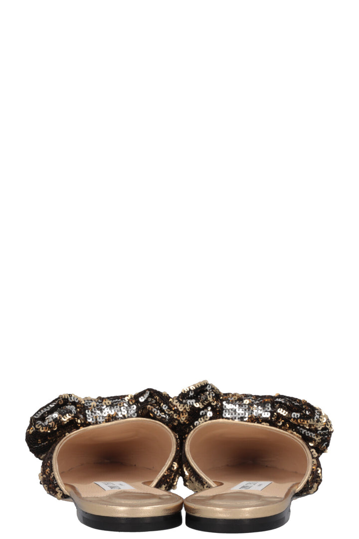 JIMMY CHOO Bow Sequin Mules