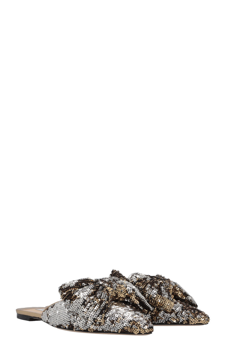 JIMMY CHOO Bow Sequin Mules